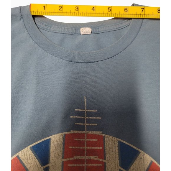 Def Leppard Tour 2014 Blue Graphic Tee XL - 100% Cotton Crewneck Band Shirt - Picture 13 of 16